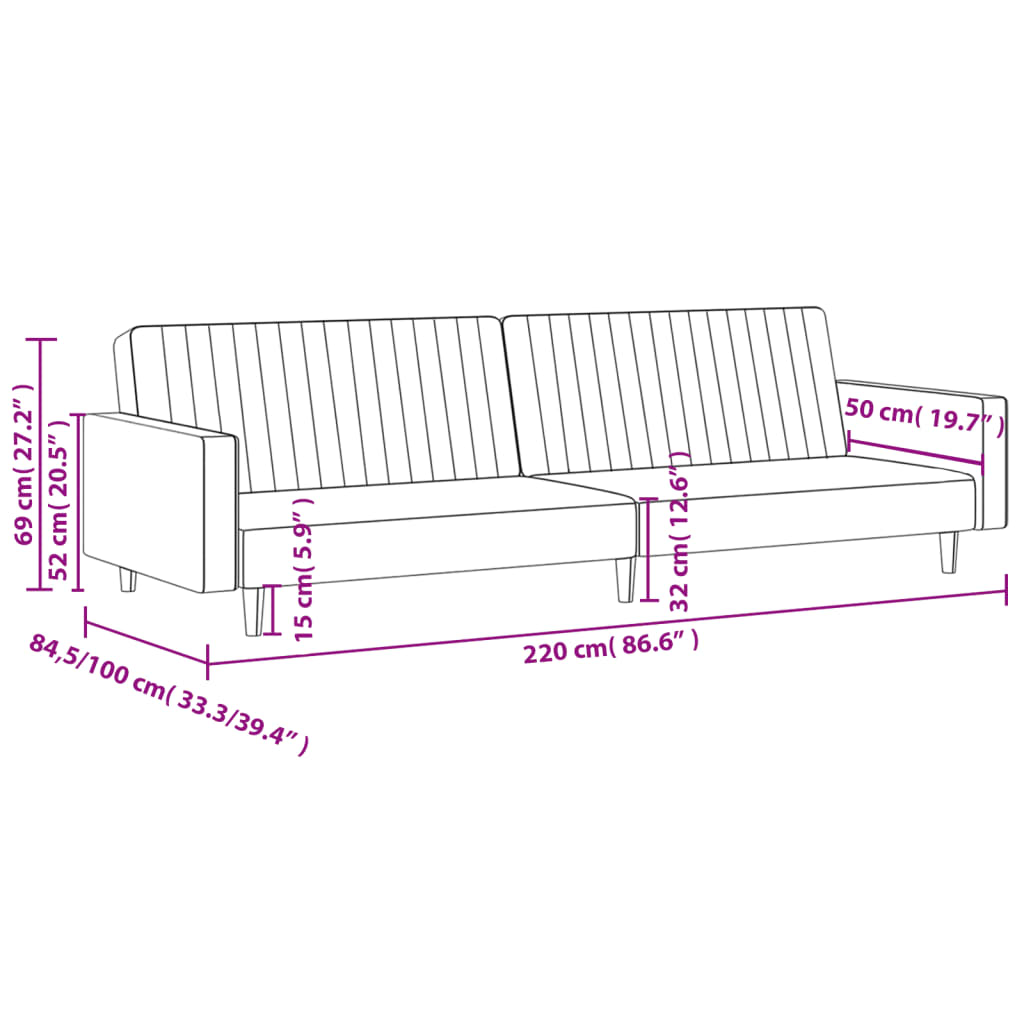 8721012380875_g_en_hd_9 vidaXL 2-Seater Sofa Bed Blue Velvet - Image 11
