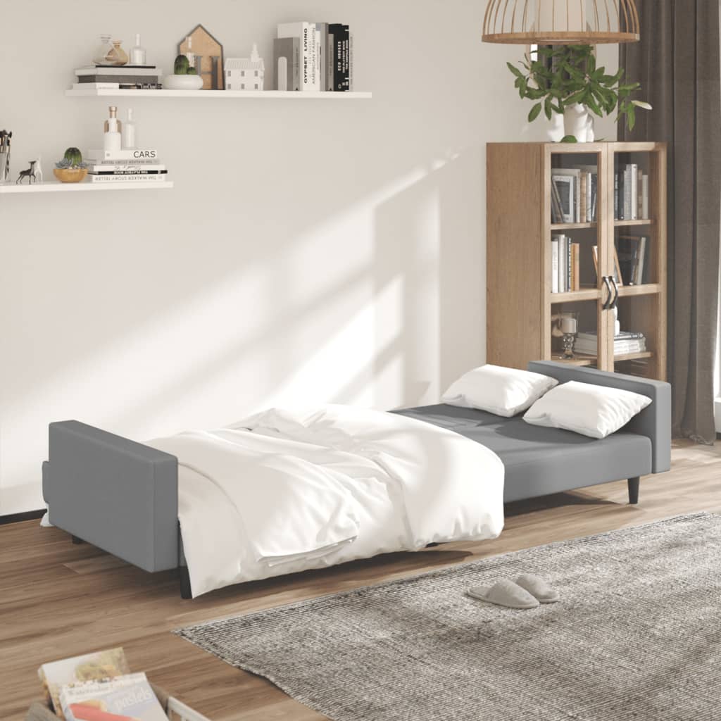 8721012380882_g_en_hd_1 vidaXL 2-Seater Sofa Bed Light Grey Velvet - Image 3