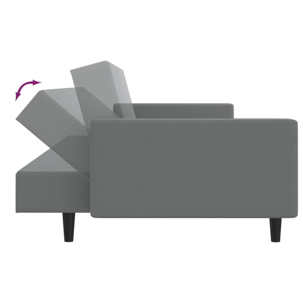 8721012380882_g_en_hd_5 vidaXL 2-Seater Sofa Bed Light Grey Velvet - Image 7