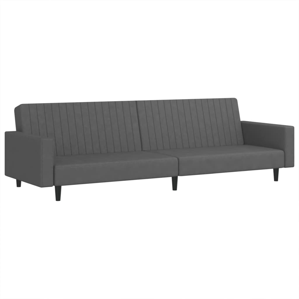 8721012380899_a_en_hd_1 vidaXL 2-Seater Sofa Bed Dark Grey Velvet - Image 2
