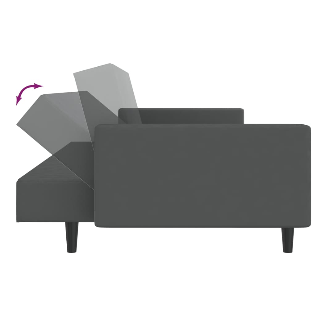 8721012380899_g_en_hd_5 vidaXL 2-Seater Sofa Bed Dark Grey Velvet - Image 7