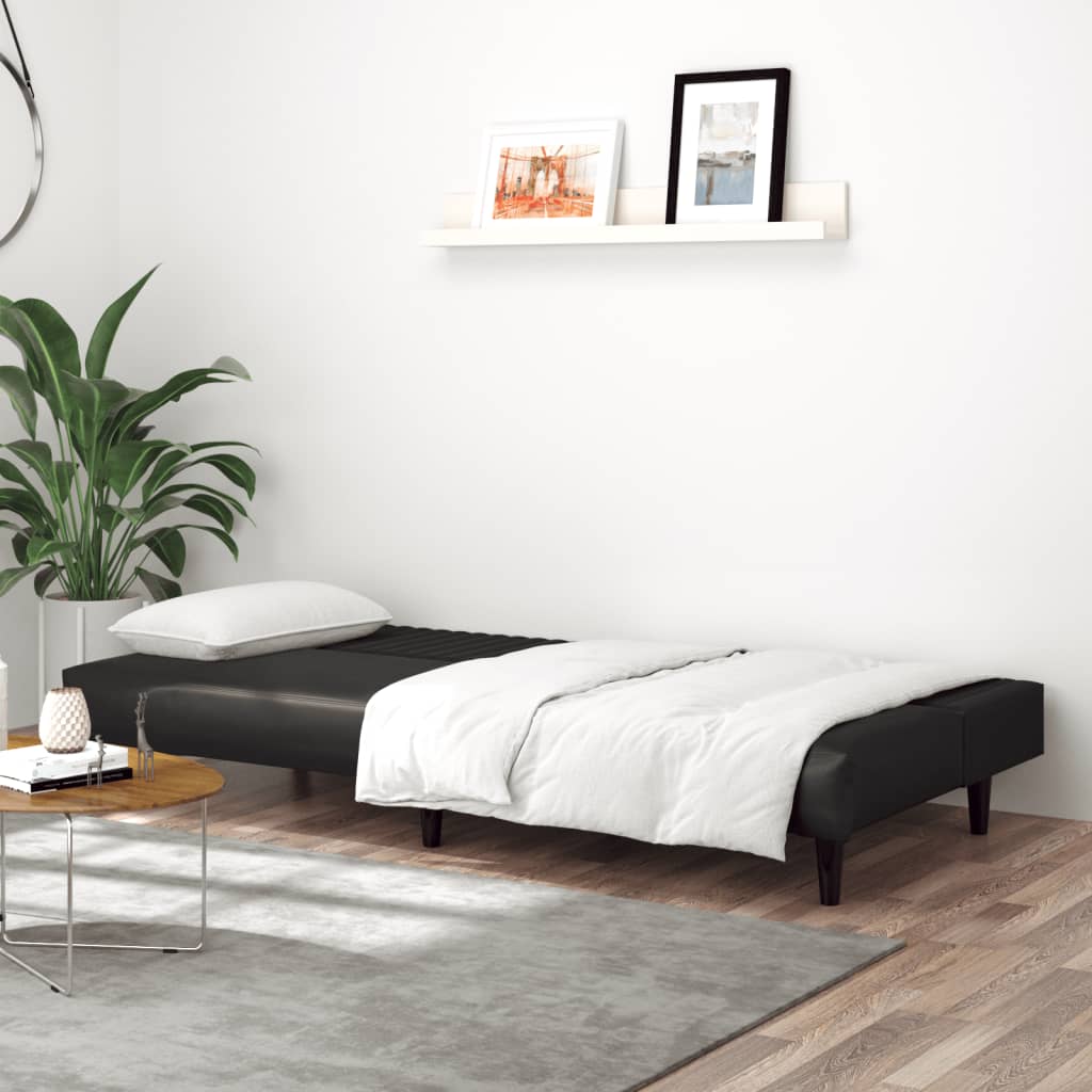 8721012380981_g_en_hd_1 vidaXL 2-Seater Sofa Bed Black Faux Leather - Image 3