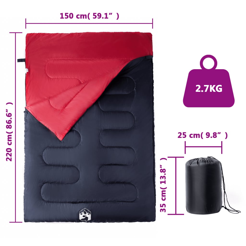 8721012383203_g_en_hd_4 vidaXL Double Sleeping Bag with Pillows for Adults Camping 3-4 Seasons - Image 5