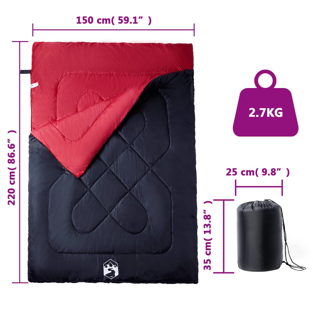 8721012383241_g_en_hd_4 vidaXL Double Sleeping Bag with Pillows for Adults Camping 3-4 Seasons - Image 5