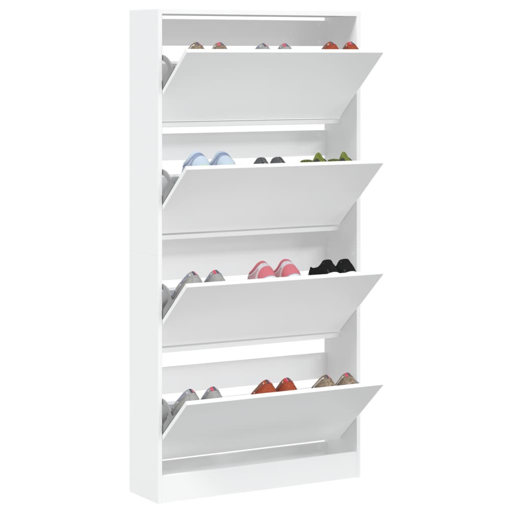 8721012385580_g_en_hd_2 vidaXL Shoe Cabinet with 4 Flip-Drawers White 80x21x163.5 cm - Image 5