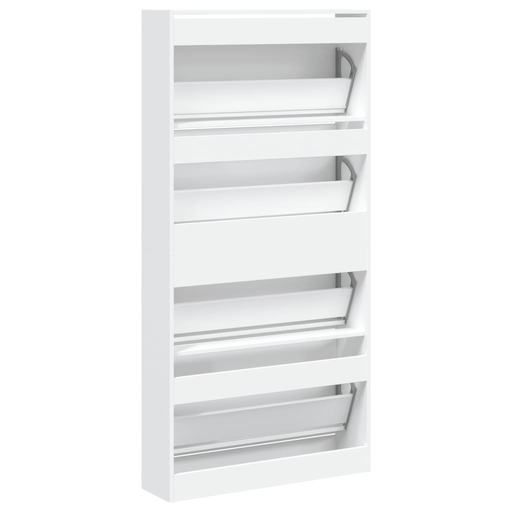 8721012385580_g_en_hd_6 vidaXL Shoe Cabinet with 4 Flip-Drawers White 80x21x163.5 cm - Image 9