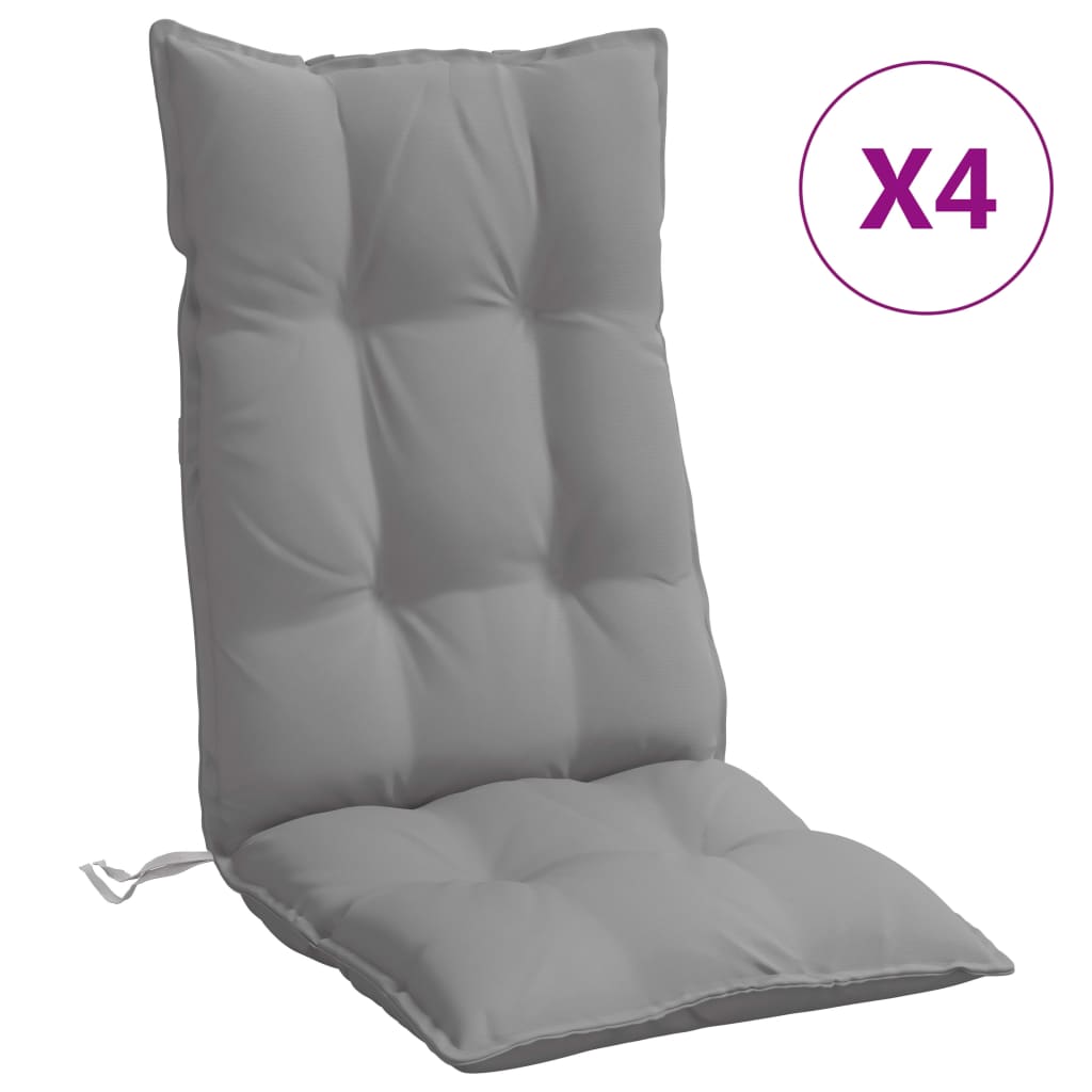 8721012386327_a_en_hd_1 vidaXL Highback Chair Cushions 4 pcs Grey Oxford Fabric - Image 2