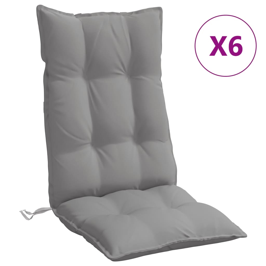 8721012386334_a_en_hd_1 vidaXL Highback Chair Cushions 6 pcs Grey Oxford Fabric - Image 2