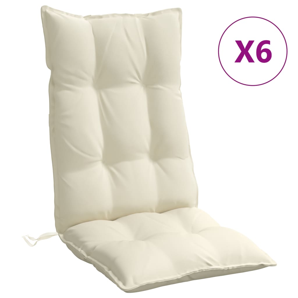 8721012386365_a_en_hd_1 vidaXL Highback Chair Cushions 6 pcs Cream Oxford Fabric - Image 2