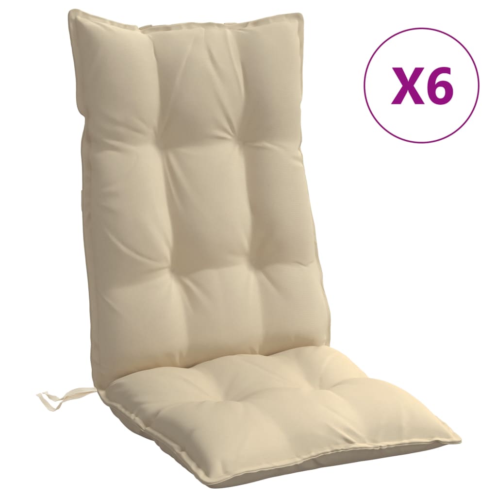 8721012386396_a_en_hd_1 vidaXL Highback Chair Cushions 6 pcs Beige Oxford Fabric - Image 2
