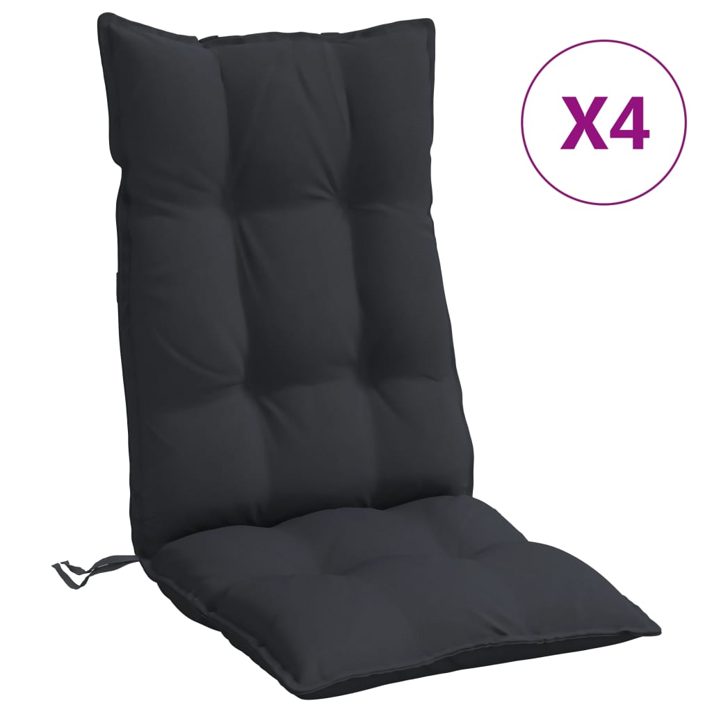 8721012386501_a_en_hd_1 vidaXL Highback Chair Cushions 4 pcs Black Oxford Fabric - Image 2