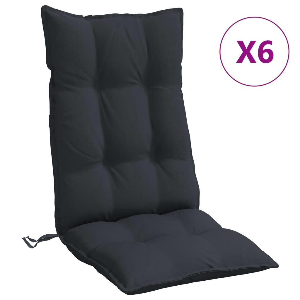 8721012386518_a_en_hd_1 vidaXL Highback Chair Cushions 6 pcs Black Oxford Fabric - Image 2