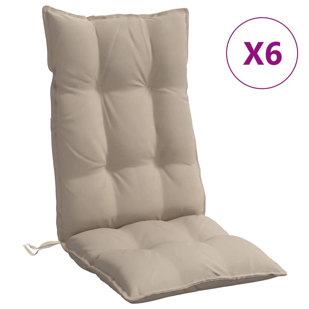 8721012386549_a_en_hd_1 vidaXL Highback Chair Cushions 6 pcs Taupe Oxford Fabric - Image 2
