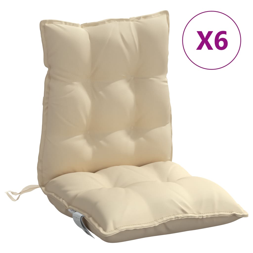 8721012387089_a_en_hd_1 vidaXL Lowback Chair Cushions 6 pcs Beige Oxford Fabric - Image 2