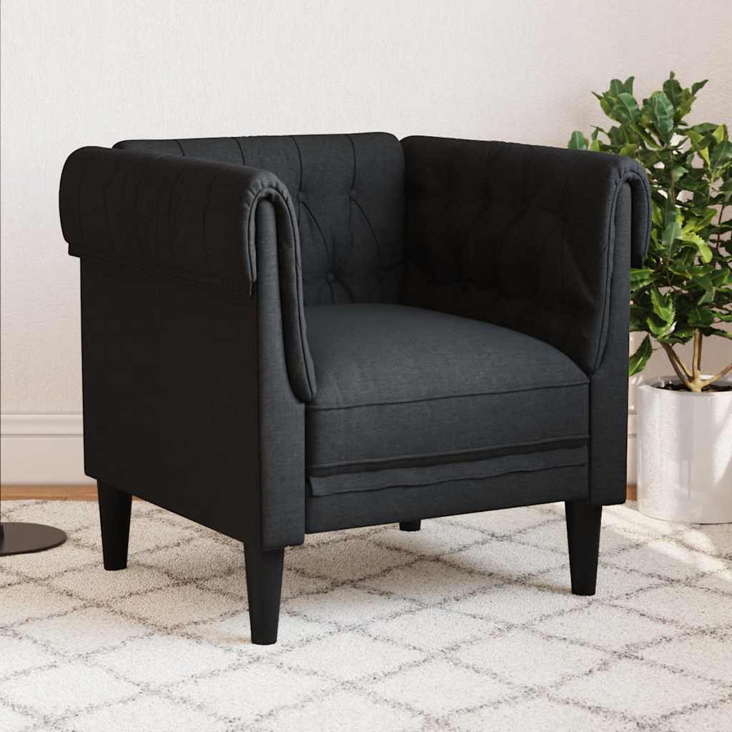 8721012399266_m_en_hd_1 vidaXL Chesterfield Sofa Chair Black Fabric - Image 1