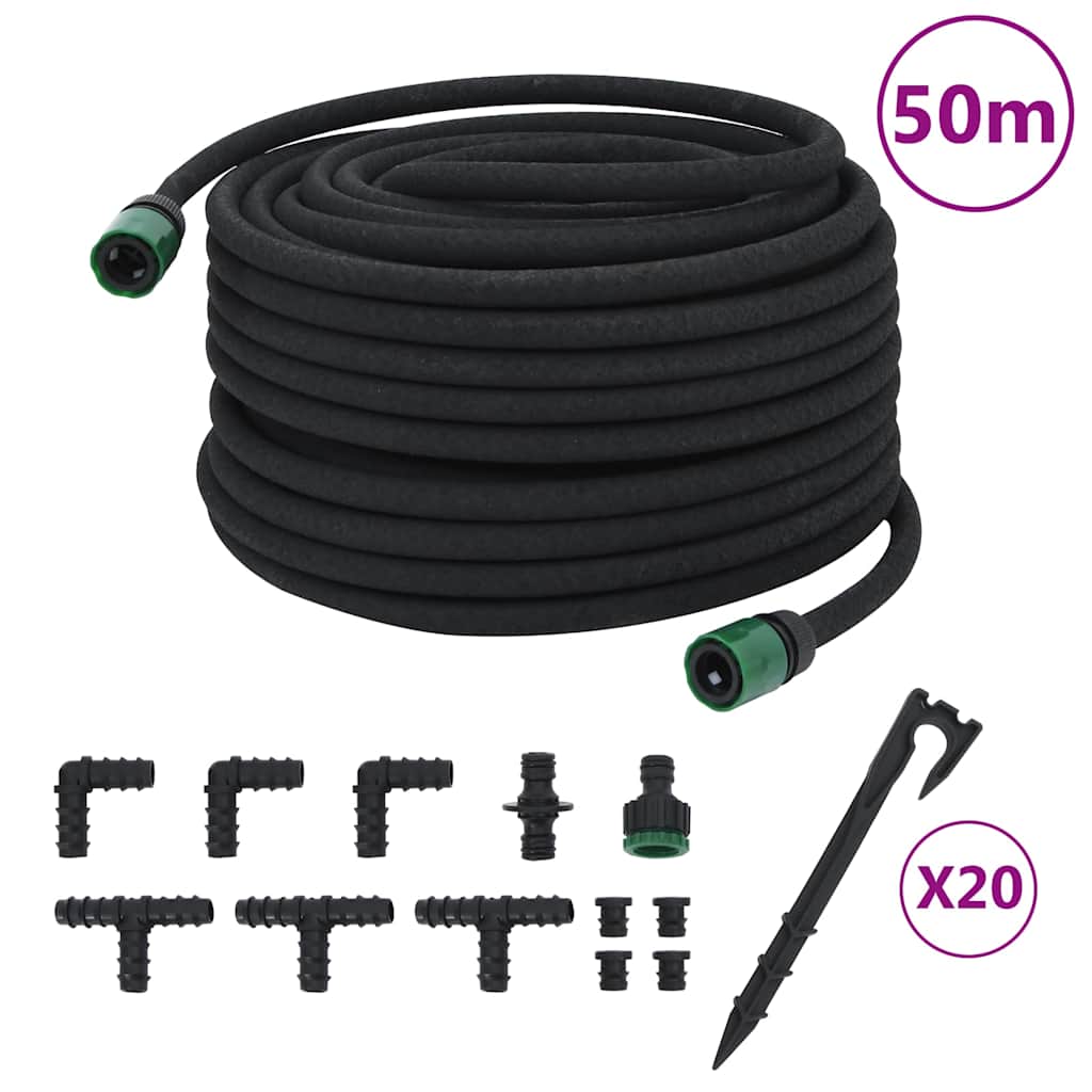 8721012409149_a_en_hd_1 vidaXL Garden Soaker Hose Black 0.6" 50 m Rubber - Image 1