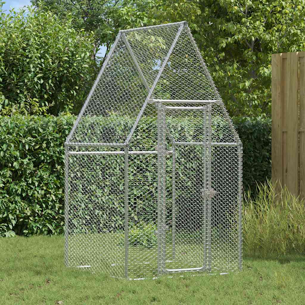 8721012410350_m_en_hd_1 vidaXL Chicken Cage Silver 100x100x190 cm Galvanised Steel - Image 1