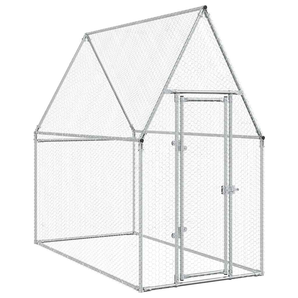 8721012410367_a_en_hd_1 vidaXL Chicken Cage Silver 200x100x190 cm Galvanised Steel - Image 2