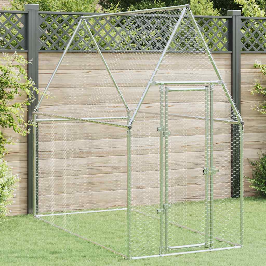 8721012410367_m_en_hd_1 vidaXL Chicken Cage Silver 200x100x190 cm Galvanised Steel - Image 1
