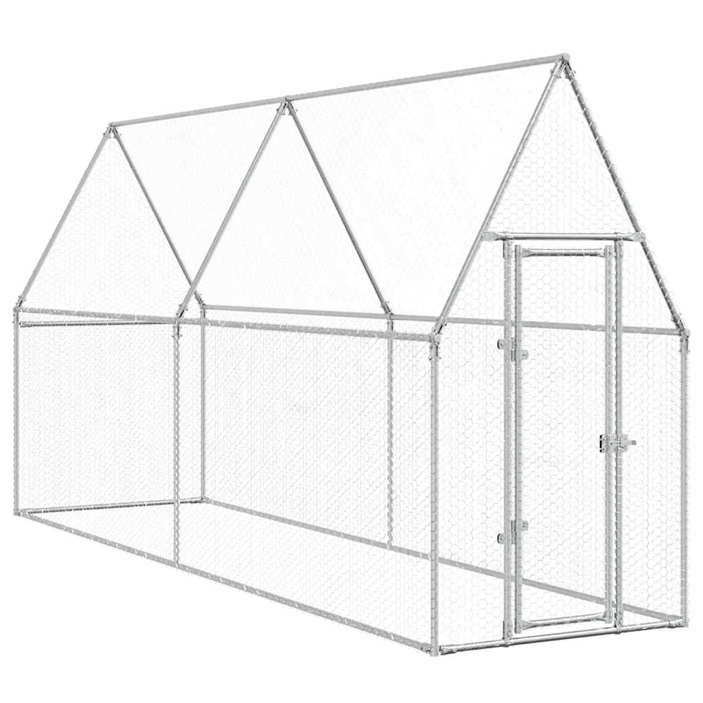 8721012410374_a_en_hd_1 vidaXL Chicken Cage Silver 400x100x190 cm Galvanised Steel - Image 2