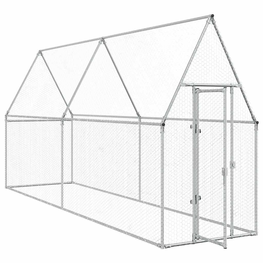 8721012410374_g_en_hd_1 vidaXL Chicken Cage Silver 400x100x190 cm Galvanised Steel - Image 3