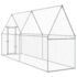 vidaXL Chicken Cage Silver 400x100x190 cm Galvanised Steel - Image 6