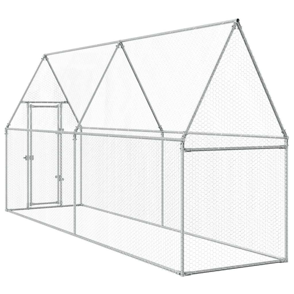 8721012410374_g_en_hd_4 vidaXL Chicken Cage Silver 400x100x190 cm Galvanised Steel - Image 6