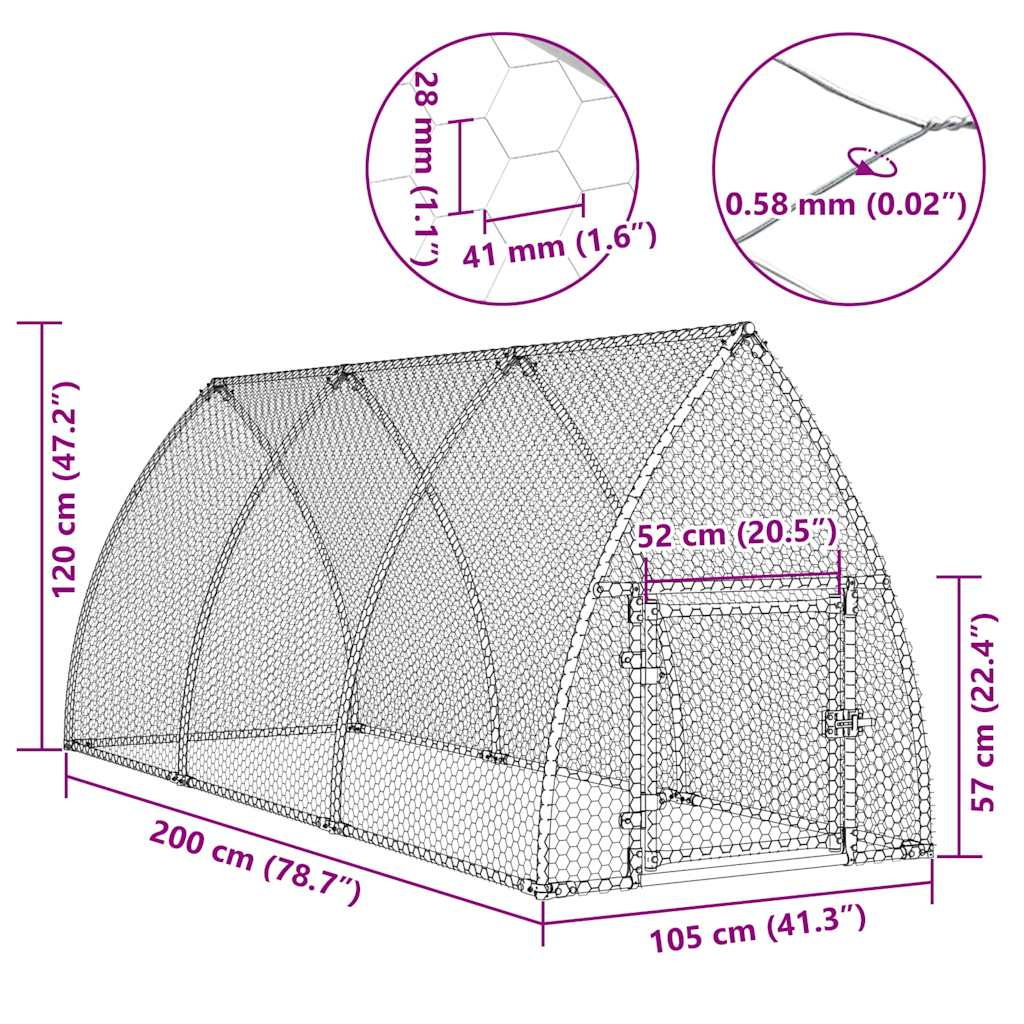 8721012410398_g_en_hd_9 vidaXL Chicken Cage Silver 300x105x120 cm Galvanised Steel - Image 11