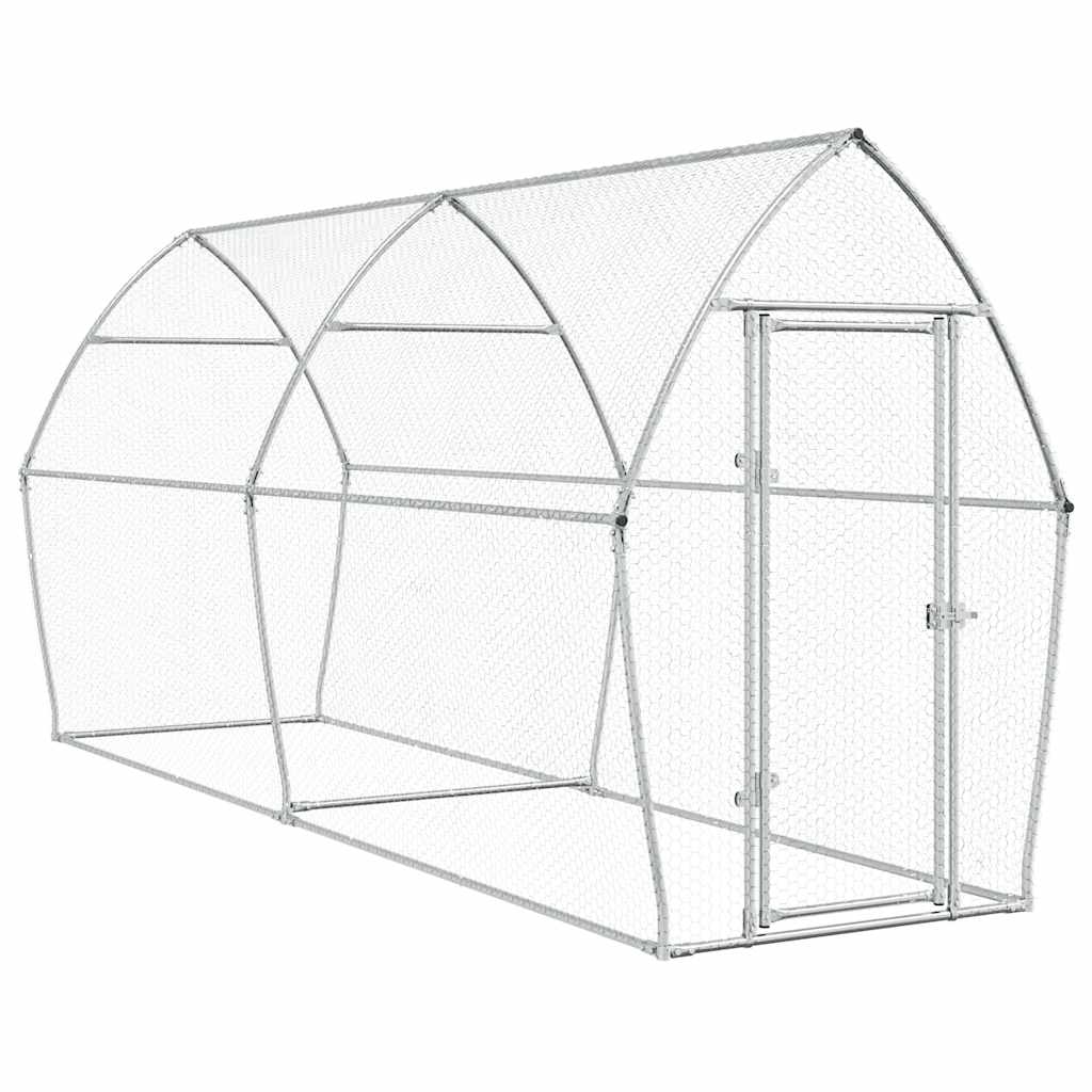 8721012410428_a_en_hd_1 vidaXL Chicken Cage Silver 400x105x182 cm Galvanised Steel - Image 2
