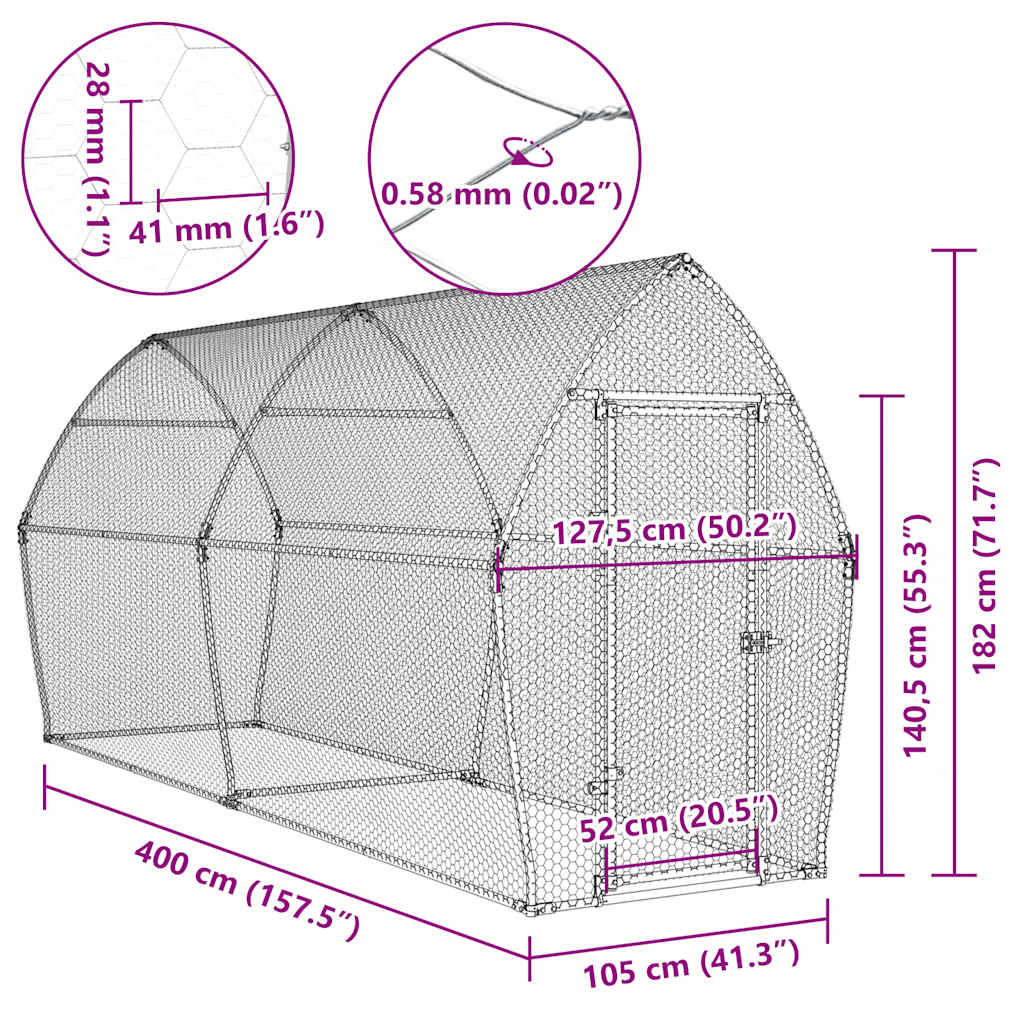 8721012410428_g_en_hd_8 vidaXL Chicken Cage Silver 400x105x182 cm Galvanised Steel - Image 10