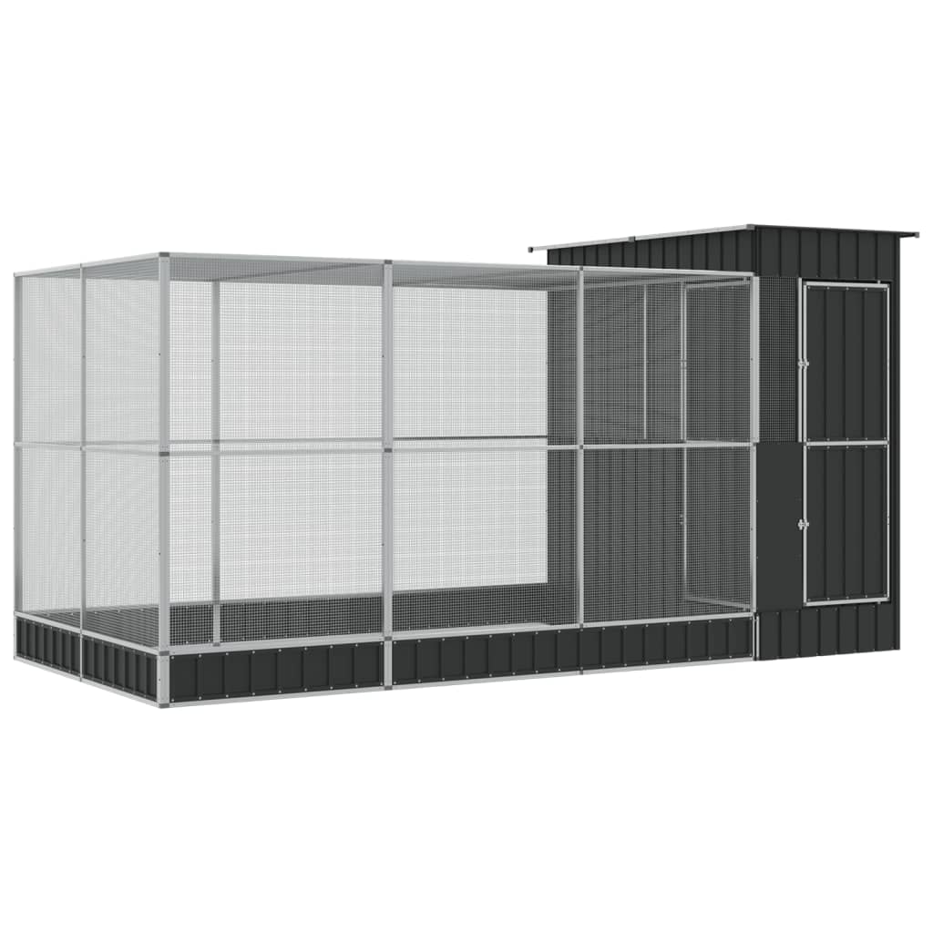 8721012424531_a_en_hd_1 vidaXL Aviary with Extension Silver 416x203x216 cm Steel - Image 2