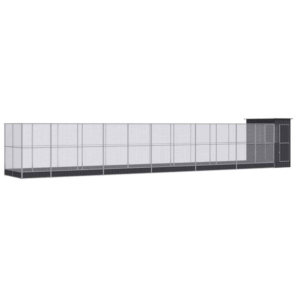 8721012424579_a_en_hd_1 vidaXL Aviary with Extension Silver 1244x203x216 cm Steel - Image 2