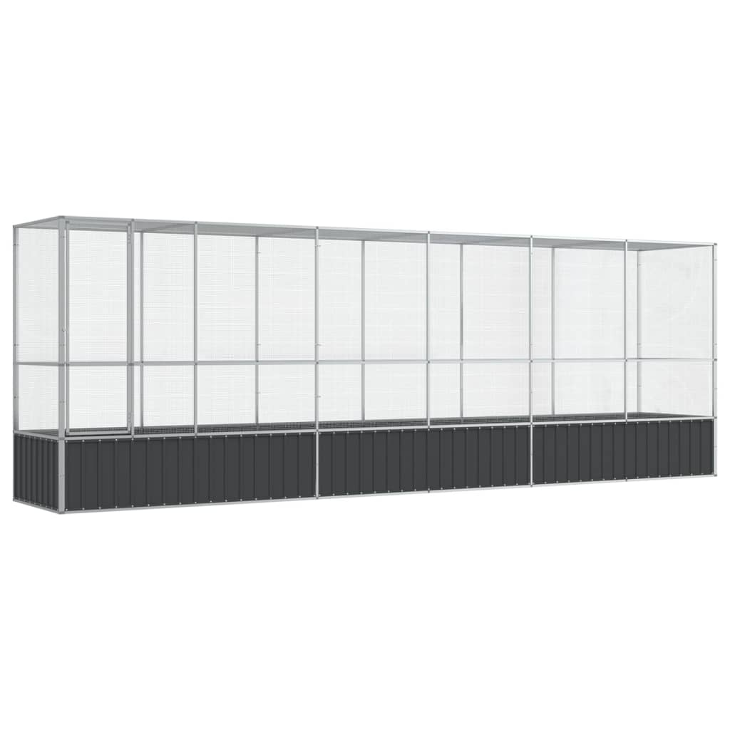 8721012424630_a_en_hd_1 vidaXL Aviary with Extension Silver 626.5x107x212 cm Steel - Image 2