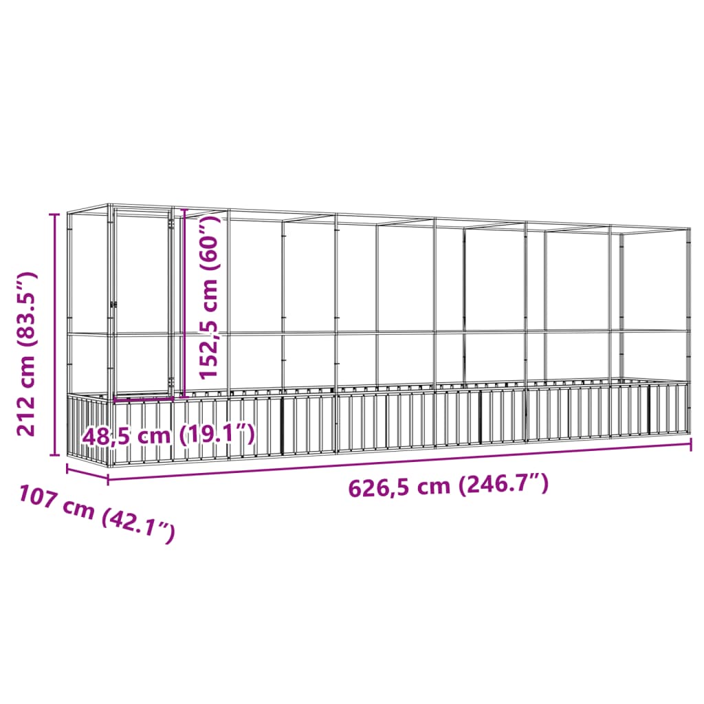 8721012424630_g_en_hd_6 vidaXL Aviary with Extension Silver 626.5x107x212 cm Steel - Image 8
