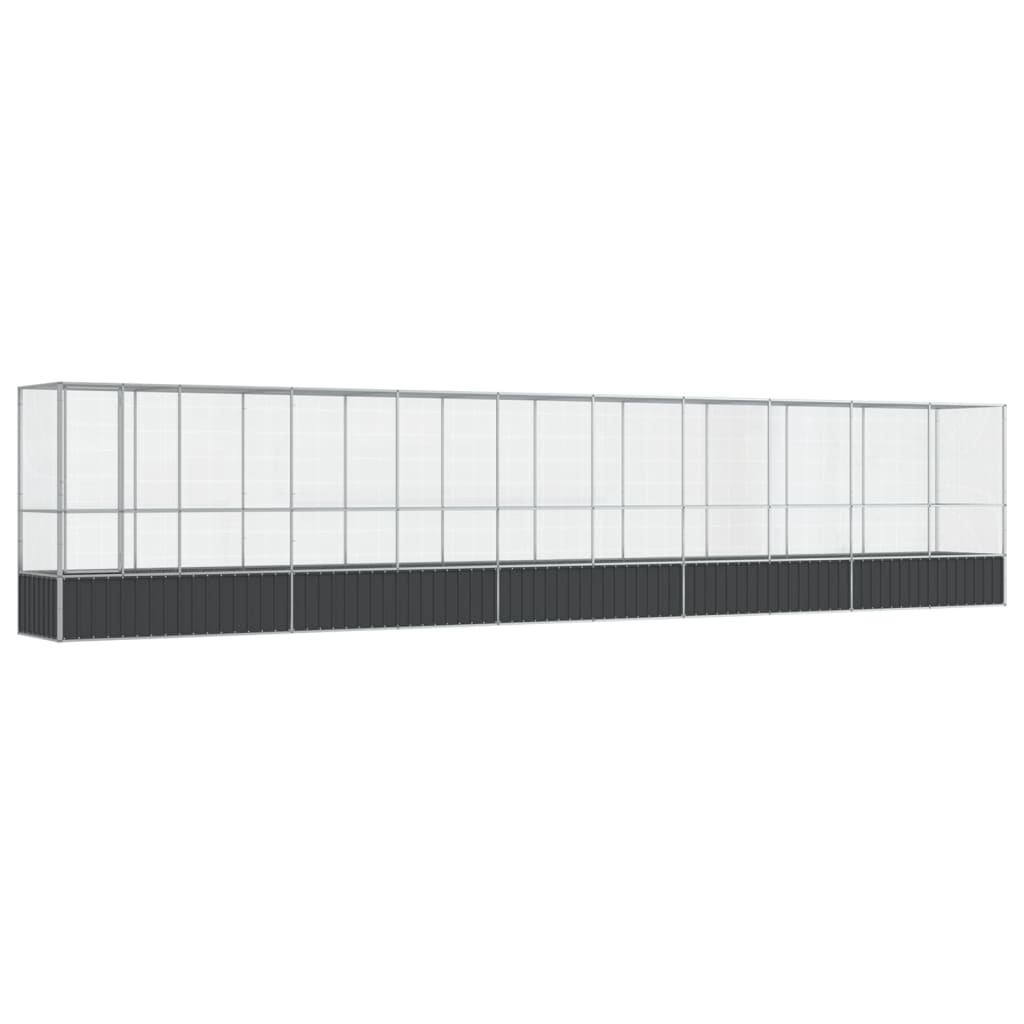 8721012424654_a_en_hd_1 vidaXL Aviary with Extension Silver 1042.5x107x212 cm Steel - Image 2