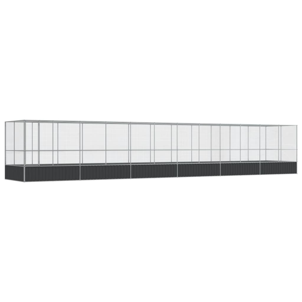 8721012424715_a_en_hd_1 vidaXL Aviary with Extension Silver 1246x207x212 cm Steel - Image 2