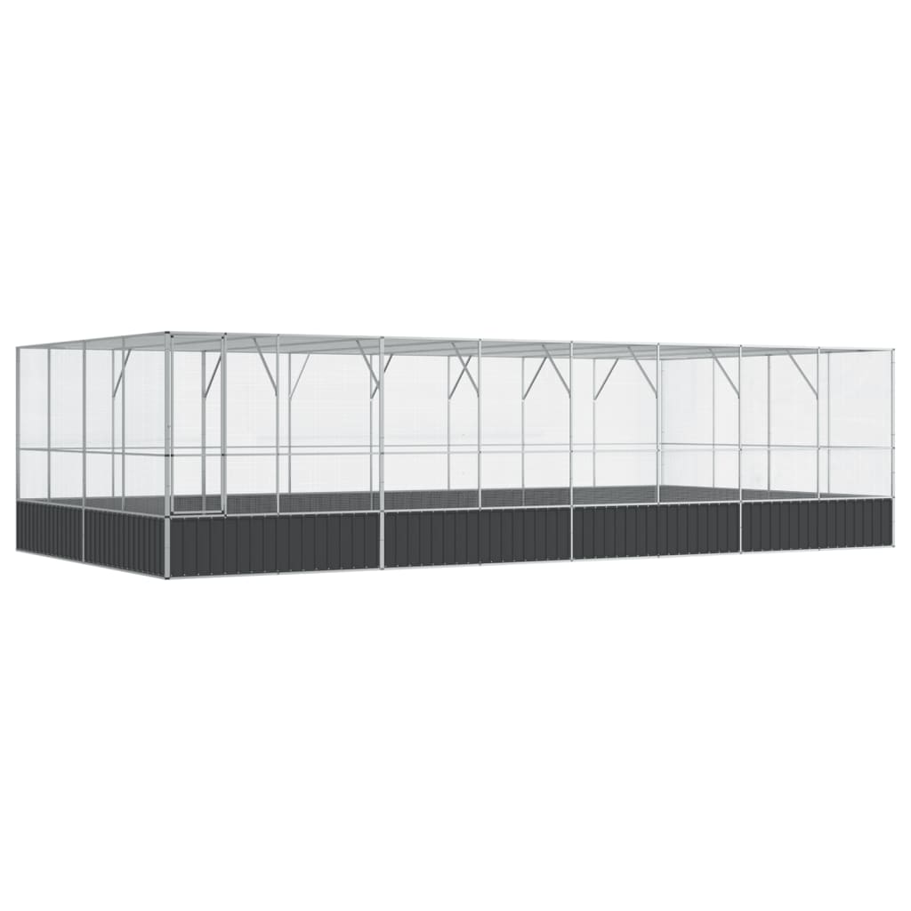 8721012424760_a_en_hd_1 vidaXL Aviary with Extension Silver 832x414x212 cm Steel - Image 2