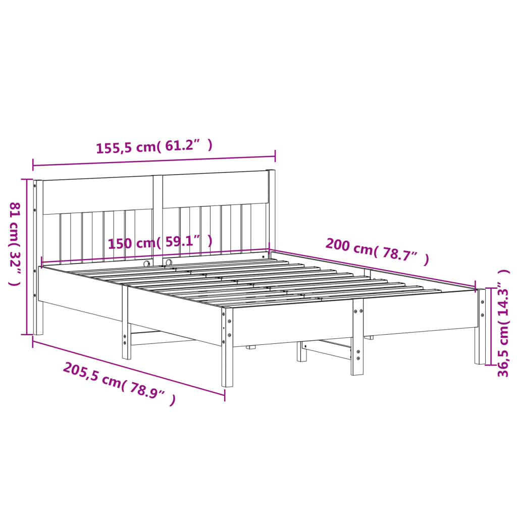 8721012428218_g_en_hd_7 vidaXL Bed Frame without Mattress 150x200 cm Solid Wood Pine - Image 9