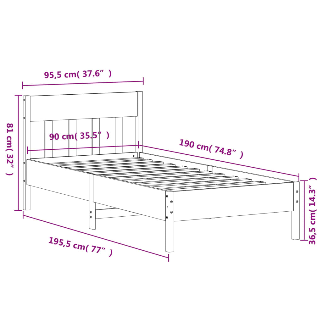 8721012428454_g_en_hd_7 vidaXL Bed Frame without Mattress 90x190 cm Solid Wood Pine - Image 9
