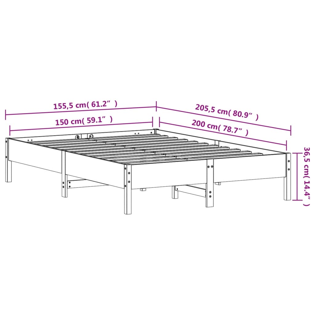 8721012428607_g_en_hd_7 vidaXL Bed Frame without Mattress 150x200 cm Solid Wood Pine - Image 9