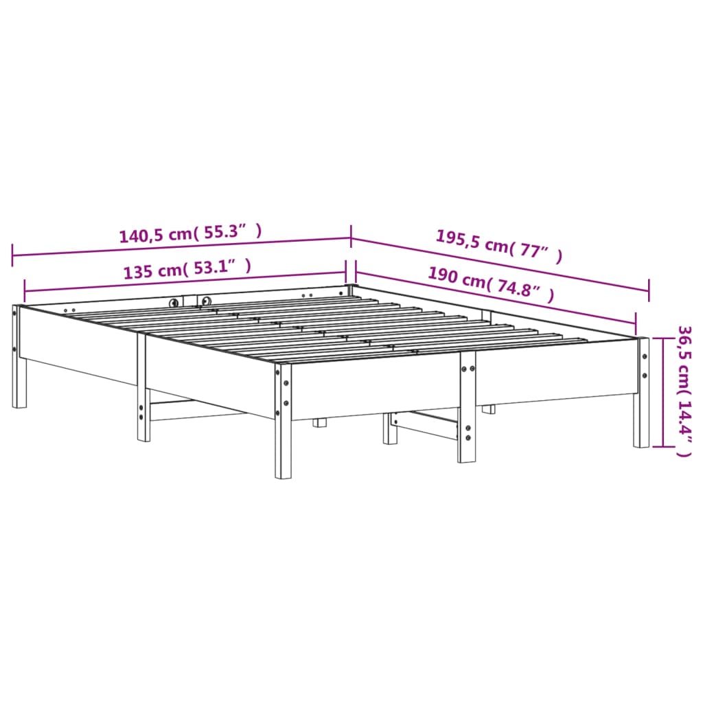 8721012428782_g_en_hd_7 vidaXL Bed Frame without Mattress 135x190 cm Solid Wood Pine - Image 9