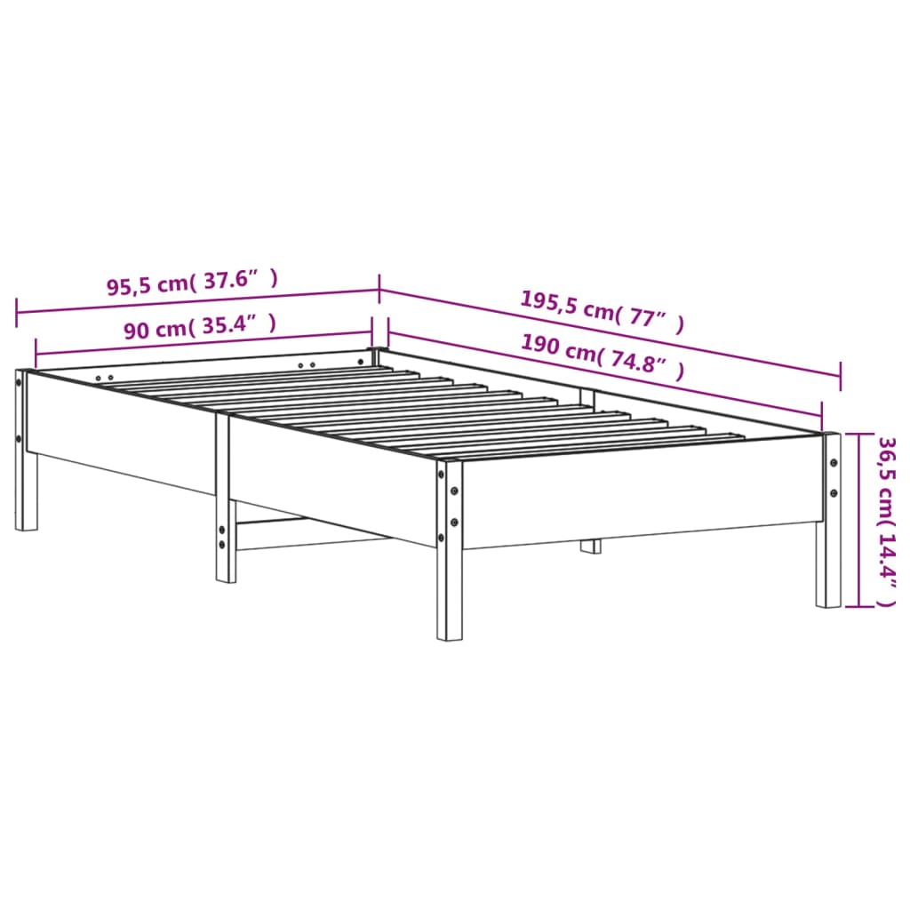 8721012428843_g_en_hd_7 vidaXL Bed Frame without Mattress 90x190 cm Solid Wood Pine - Image 9