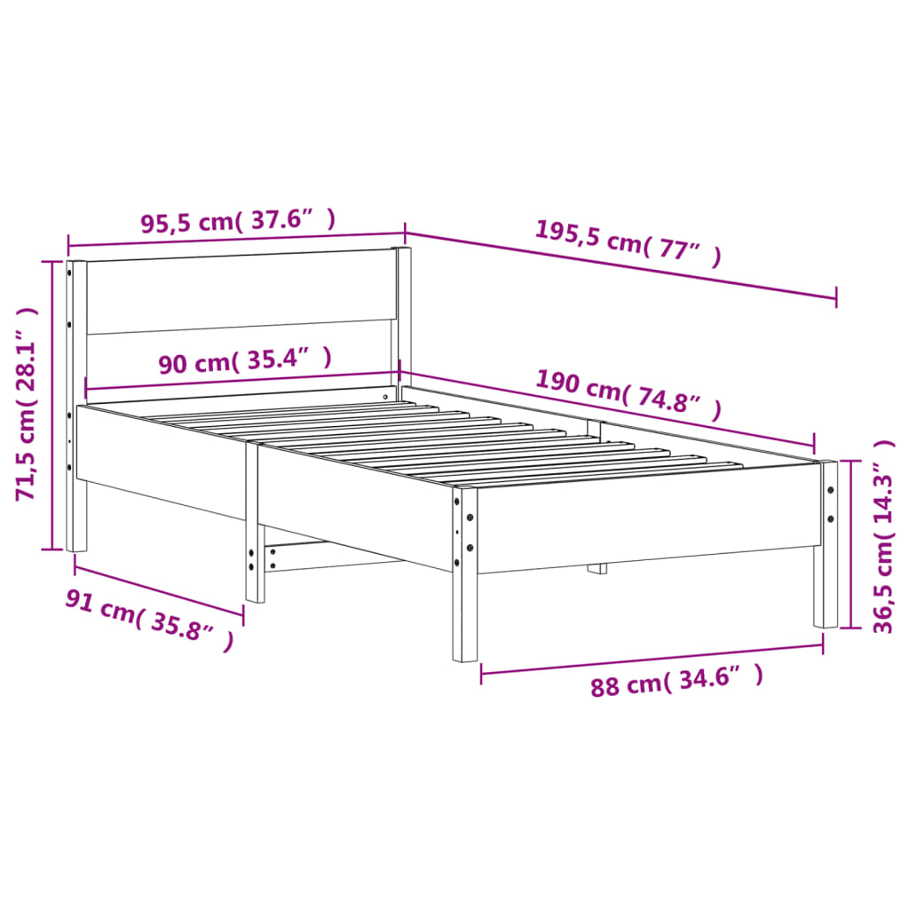 8721012429239_g_en_hd_7 vidaXL Bed Frame without Mattress 90x190 cm Solid Wood Pine - Image 9