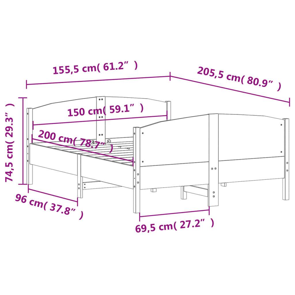 8721012430136_g_en_hd_7 vidaXL Bed Frame without Mattress 150x200 cm Solid Wood Pine - Image 9