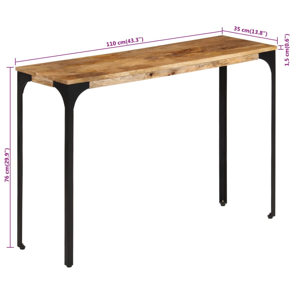 8721012445574_g_en_hd_8 vidaXL Console Table Brown 110x35x76 cm Solid Wood Mango and Iron - Image 10