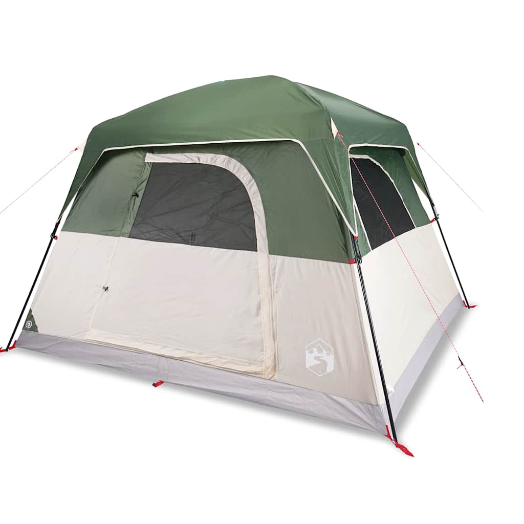 8721012445796_a_en_hd_1 vidaXL Camping Tent Cabin 4-Person Green Waterproof - Image 2
