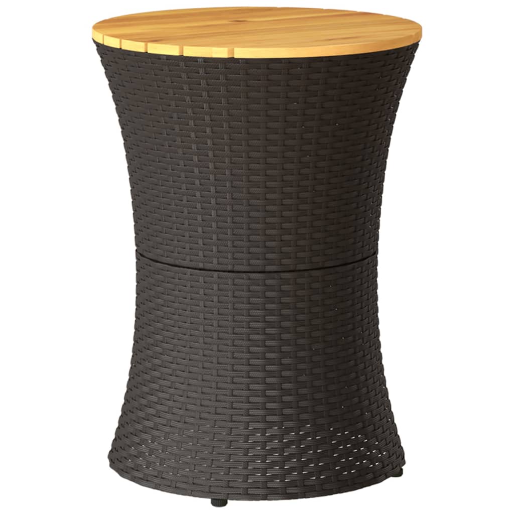 8721012449213_g_en_hd_4 vidaXL Garden Side Table Drum Shape Black Poly Rattan and Solid Wood - Image 6