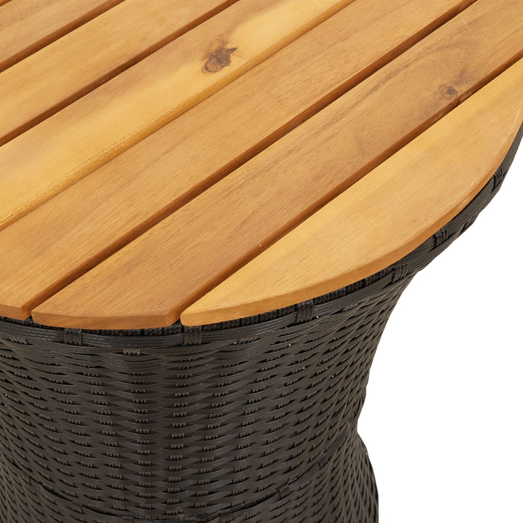 8721012449213_g_en_hd_6 vidaXL Garden Side Table Drum Shape Black Poly Rattan and Solid Wood - Image 8