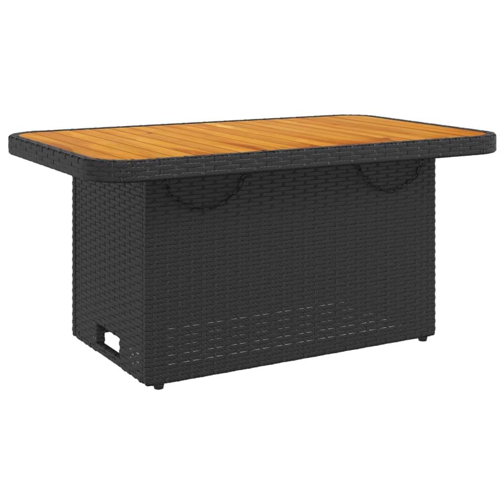 8721012449480_a_en_hd_1 vidaXL Garden Table Black 90x55x71 cm Poly Rattan and Acacia Wood - Image 2