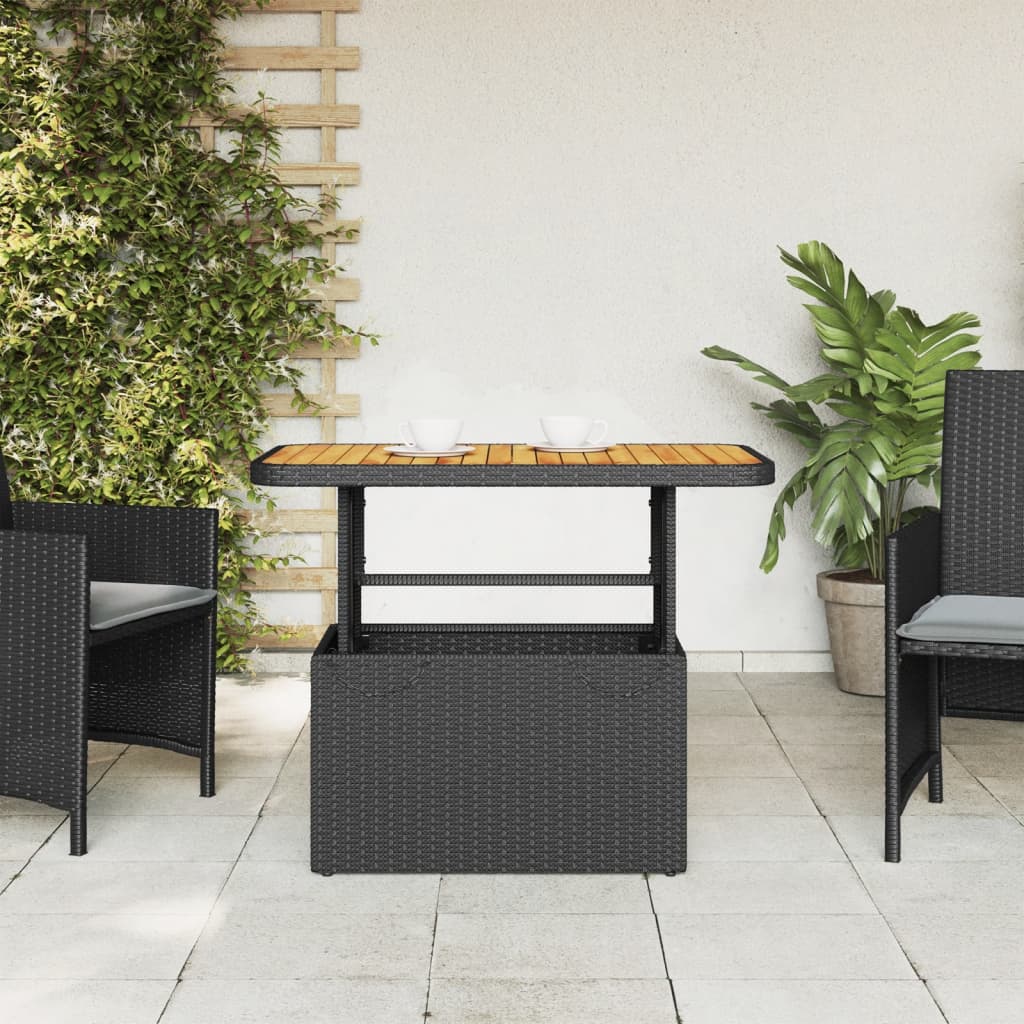 8721012449480_g_en_hd_1 vidaXL Garden Table Black 90x55x71 cm Poly Rattan and Acacia Wood - Image 3